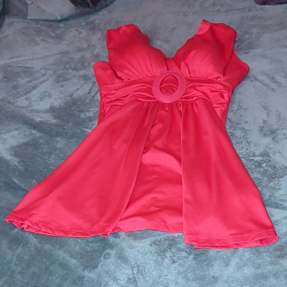 Elegant Red Sleeveless Top